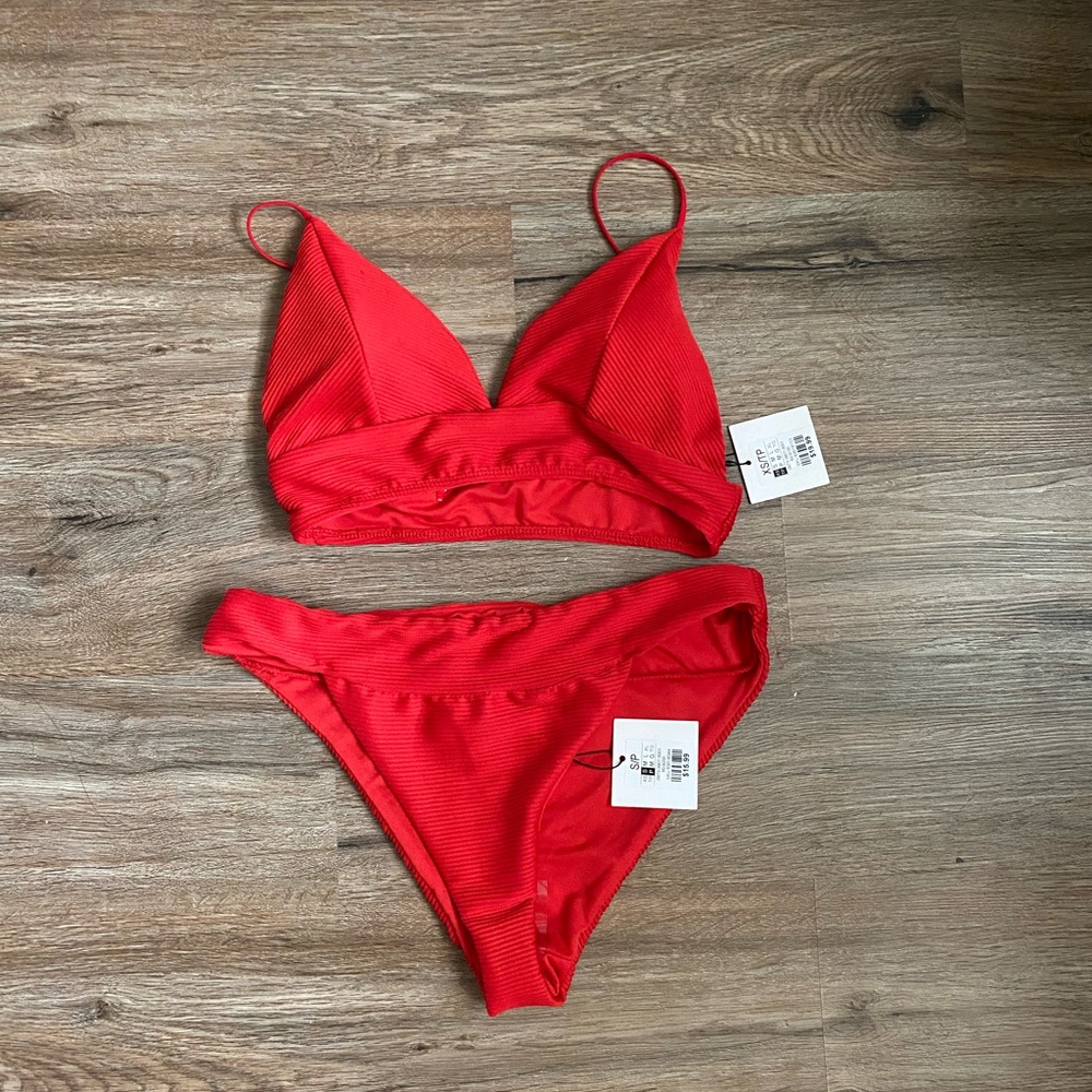 Red swimsuit set